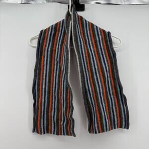 GAP 100% Lambswool Winter Scarf Multi Stripes 46" Modern Men Women Grey RN54023